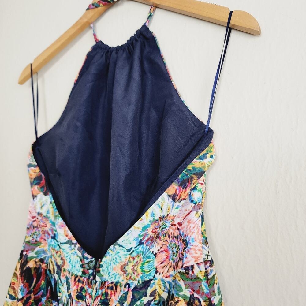 Keepsake The Label Like Rain Halter Floral Dress Open Back Watercolor M NWT - Picture 8 of 10